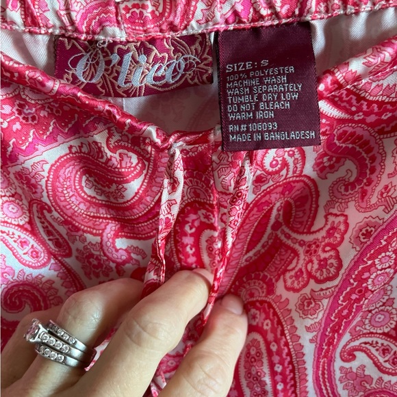 Silky Pink Paisley Lounge Pants Small   ( Bin -L) - Picture 5 of 5